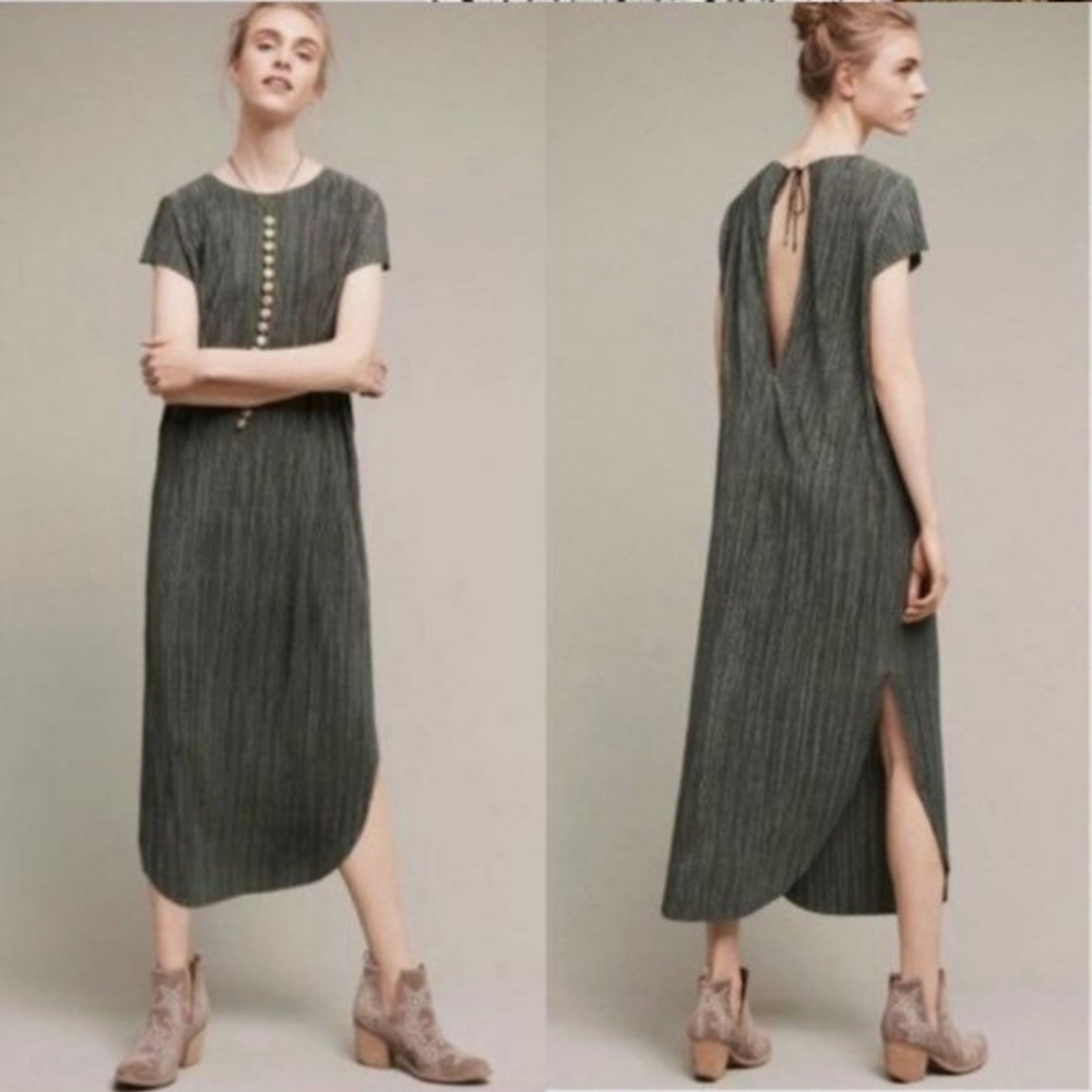 Anthropologie Sabina Musayev Shirin Midi Dress in Olive Green